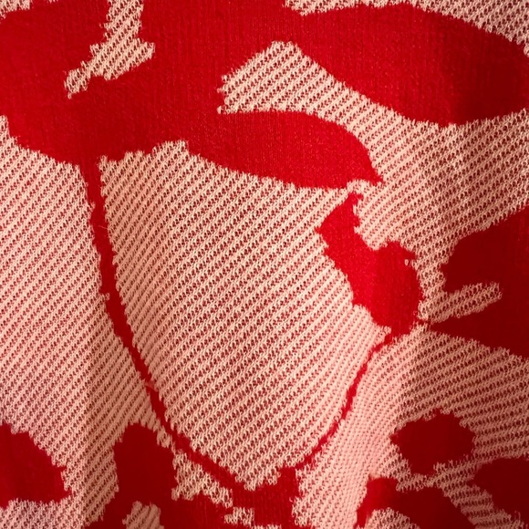 FINAL PRICE Tyler Boe Lily Pad Floral Knit Top, Flame Sweater - Picture 3 of 11